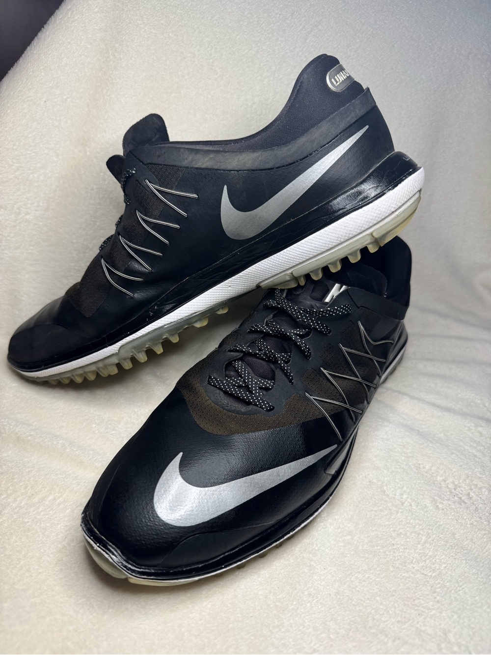 Nike Lunar Control 4 Golf Shoes Mens Size 13 Black Silver 849971-001